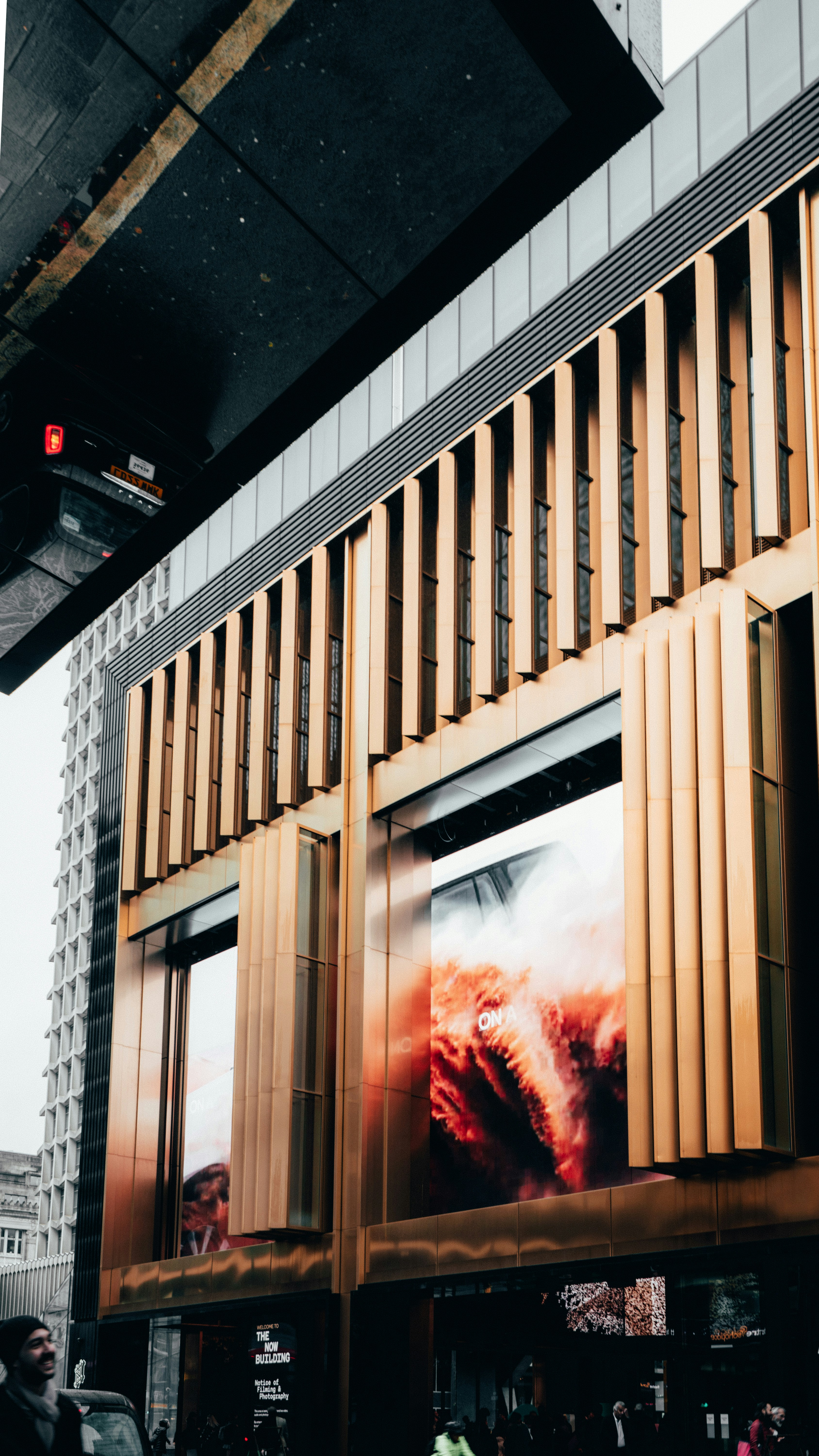 a building with a large picture on the side of it