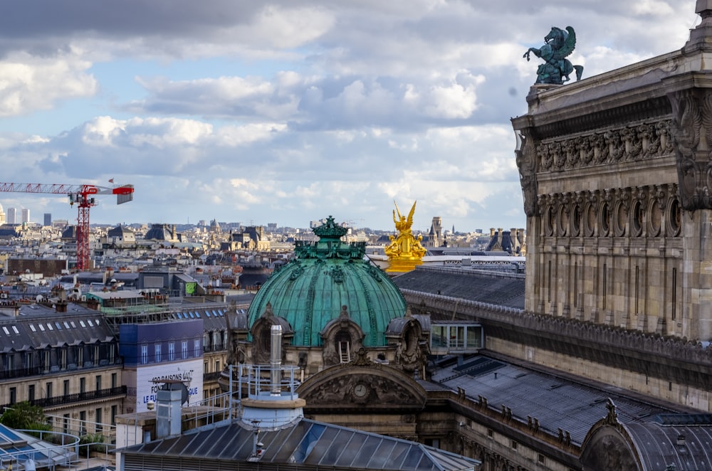 a view of a city from the top of a building