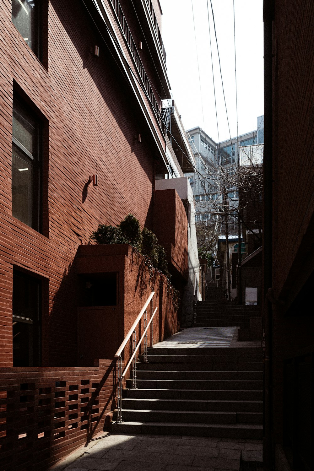 a set of stairs leading up to a building