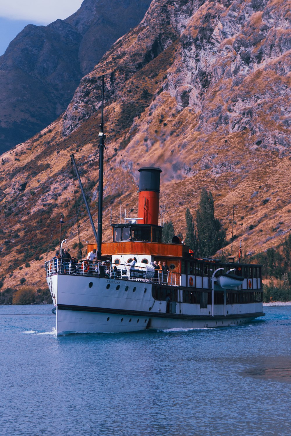 a large boat traveling on a body of water