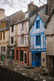 a row of buildings in a small town
