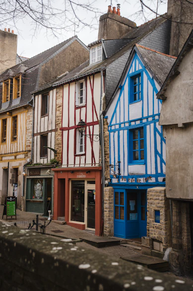 a row of buildings in a small town