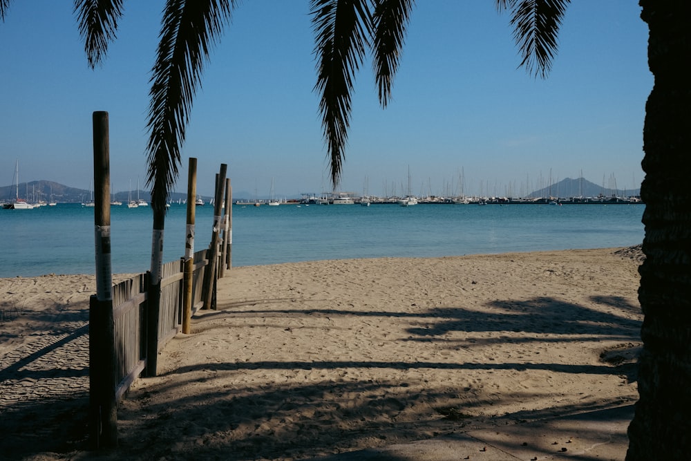 a view of a beach with boats in the water