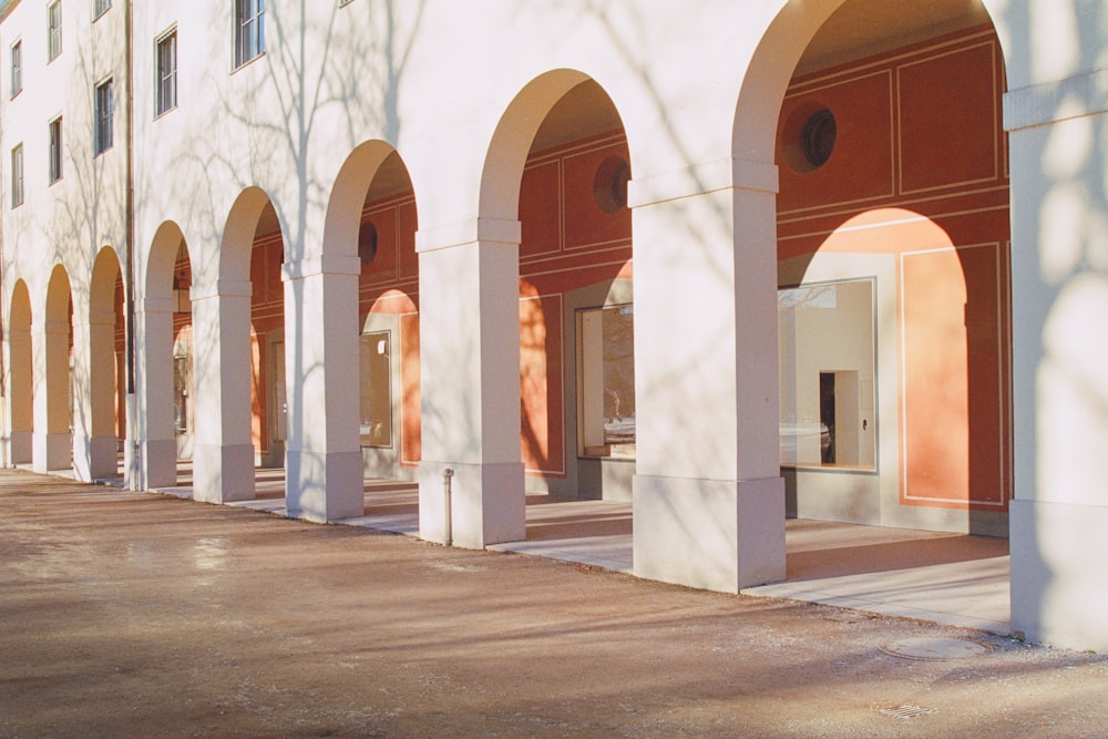 a row of arches on the side of a building