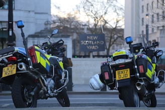 a couple of motorcycles parked next to each other