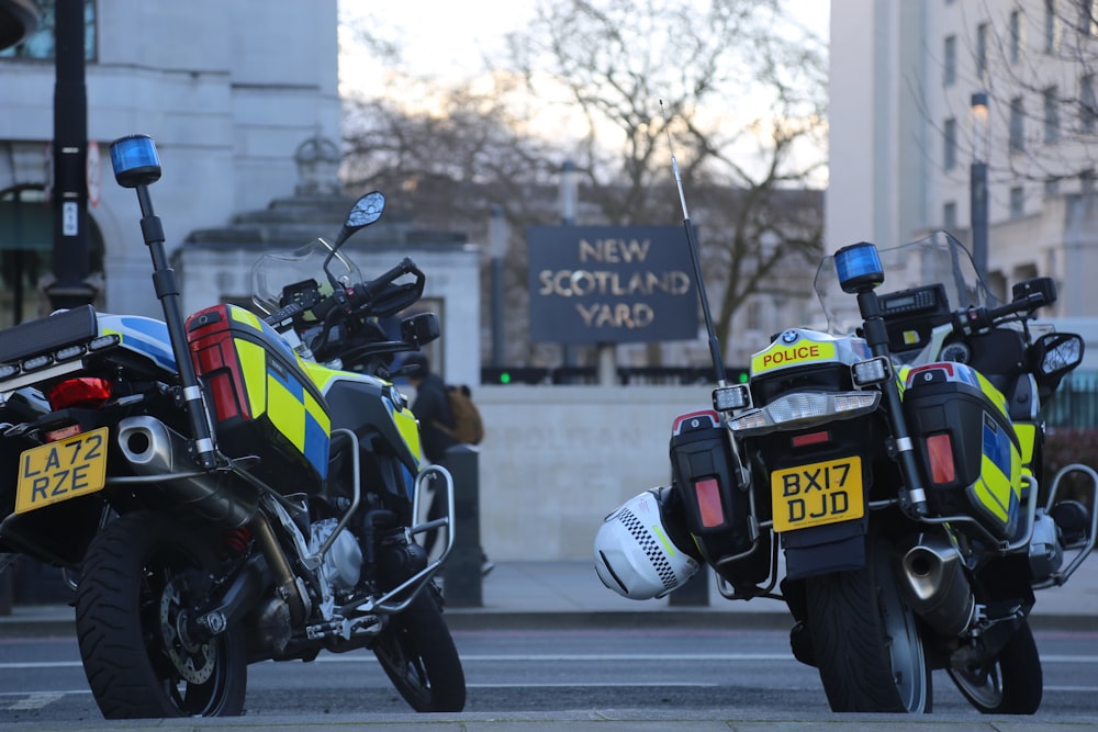 a couple of motorcycles parked next to each other