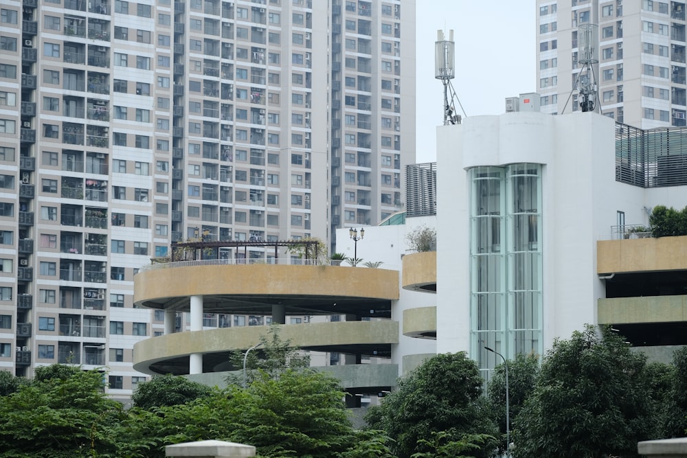 a clock tower in the middle of a city