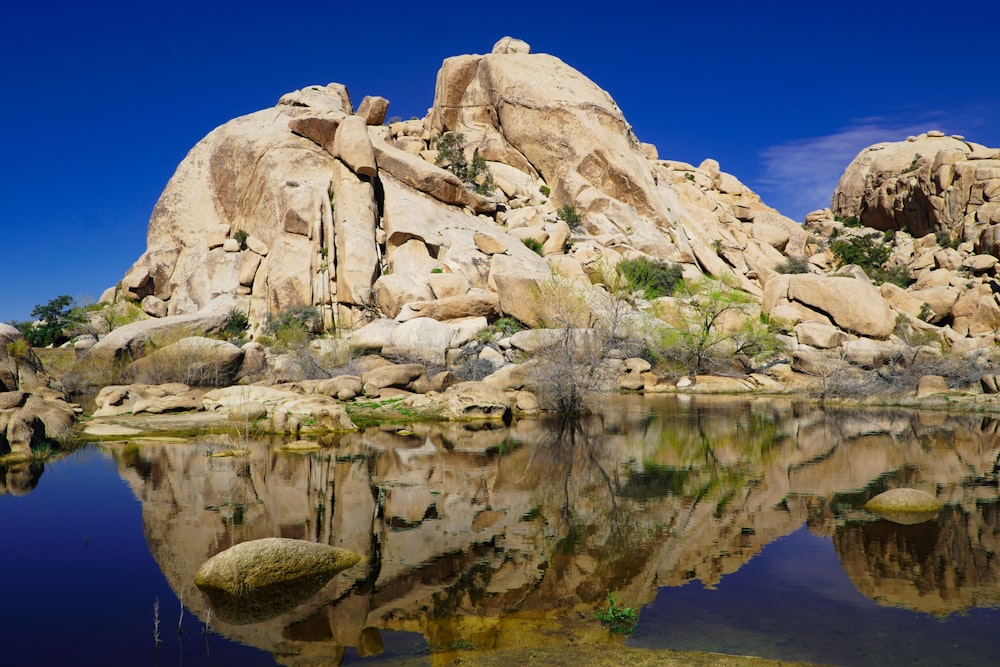 a mountain with a lake in front of it