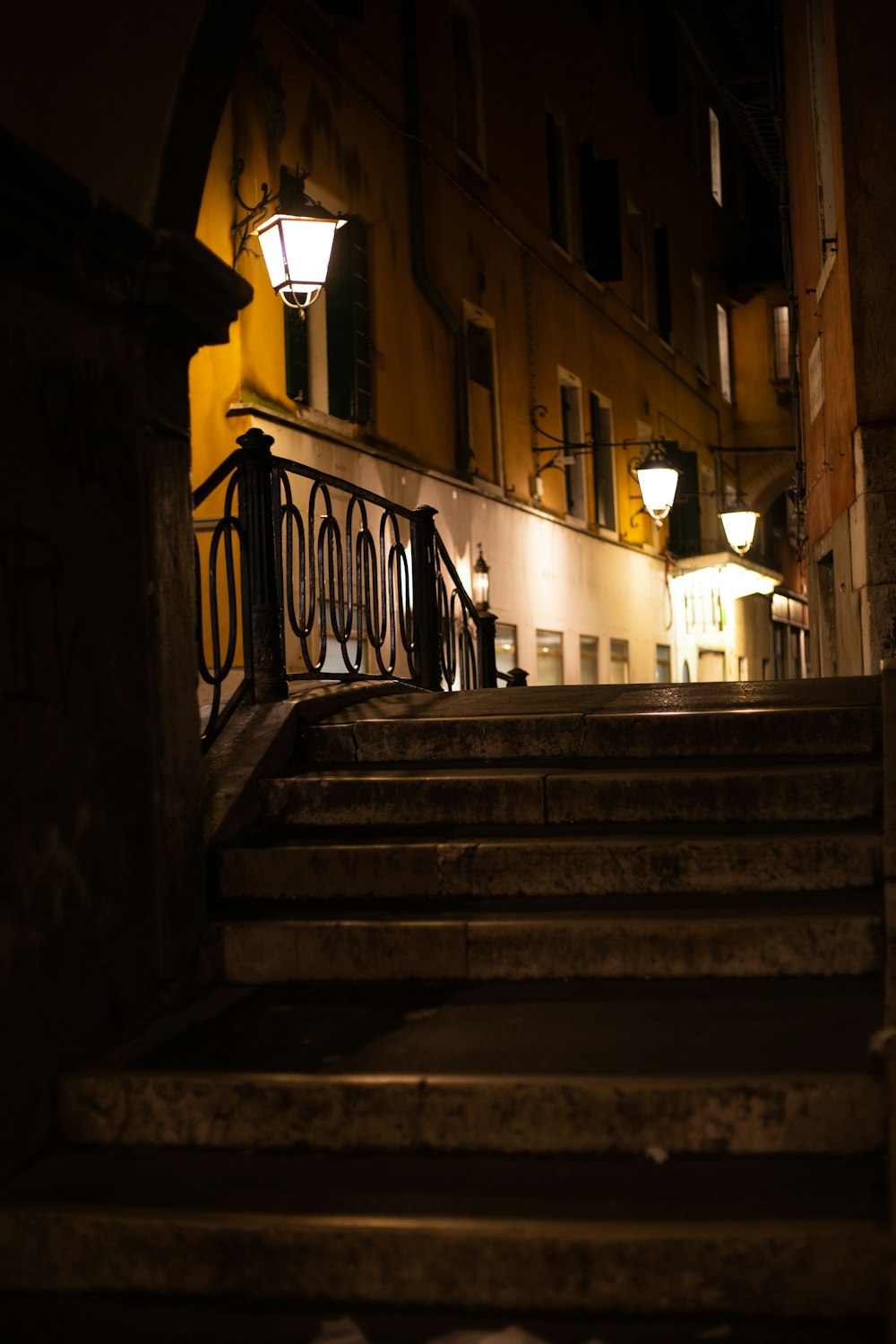 a set of stairs leading up to a building