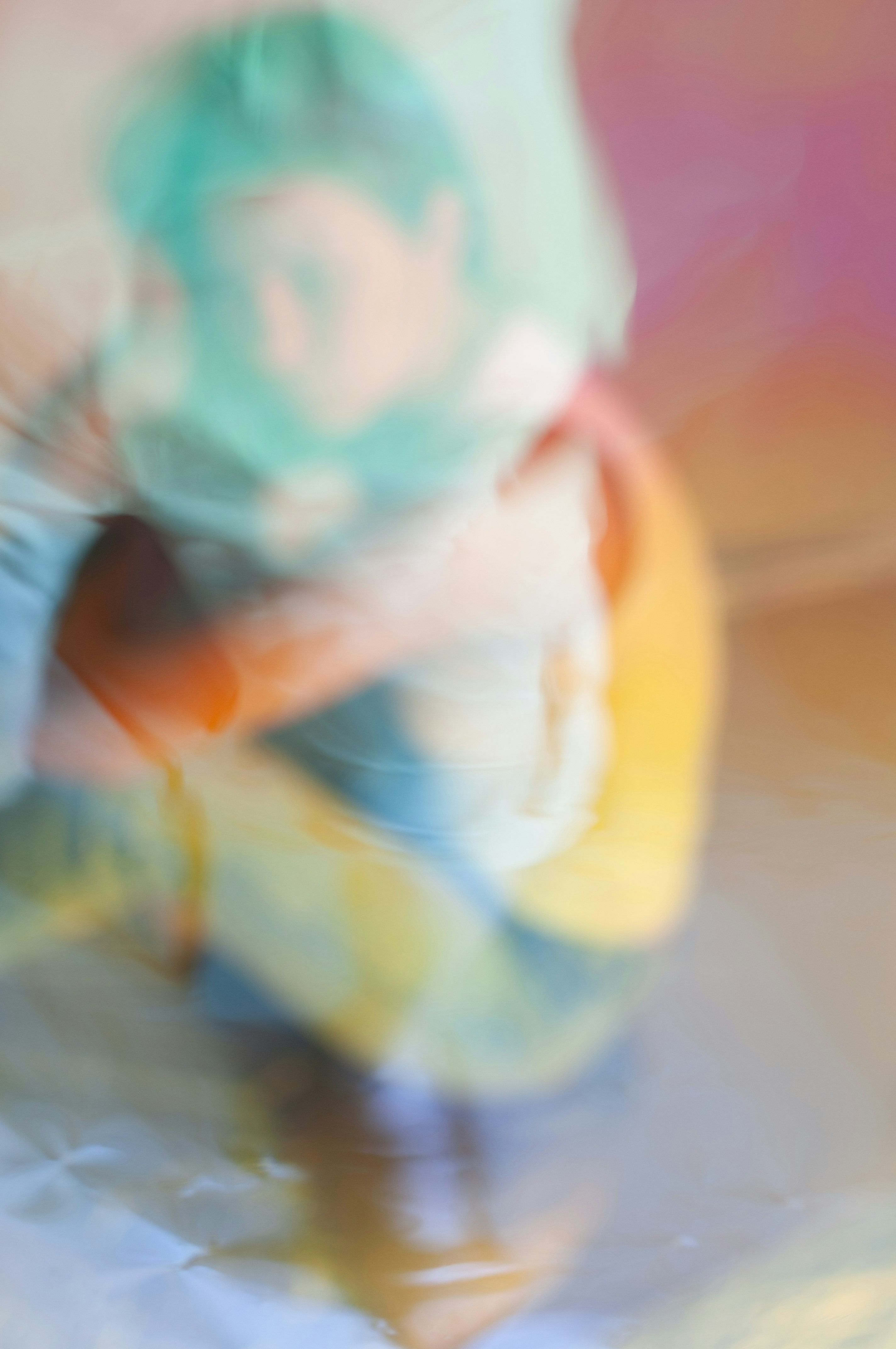 a blurry photo of a person riding a skateboard