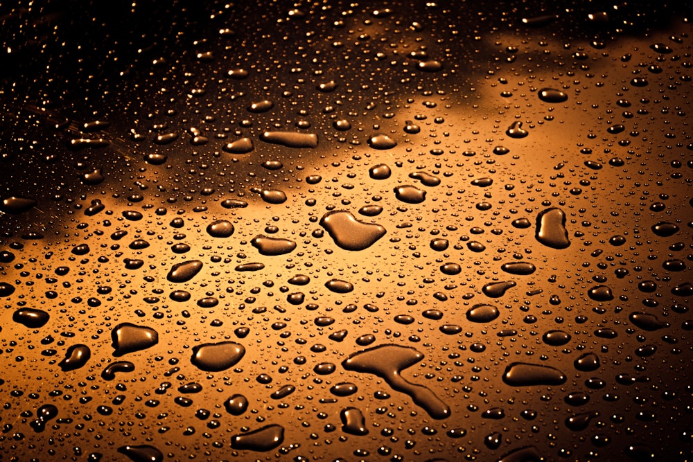 a close up of water droplets on a window