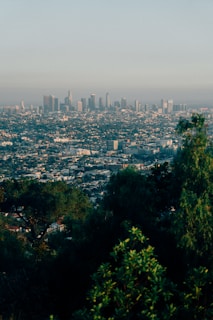 a view of a city from the top of a hill