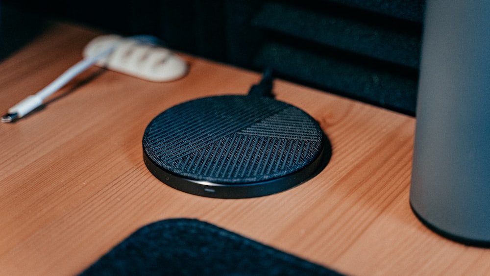 a close up of a device on a table