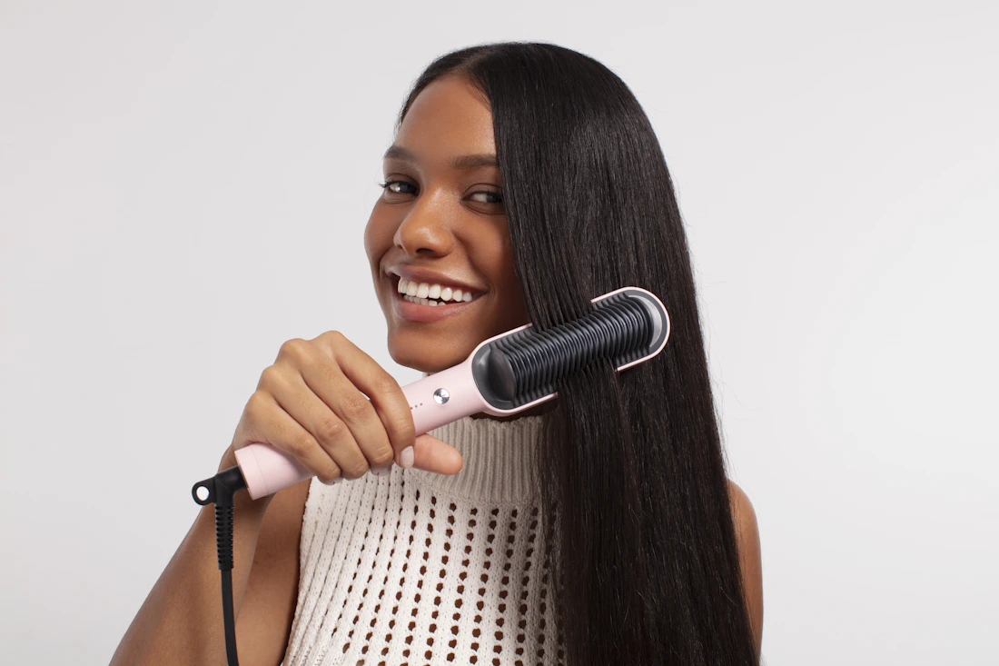 Smooth straightened hair
