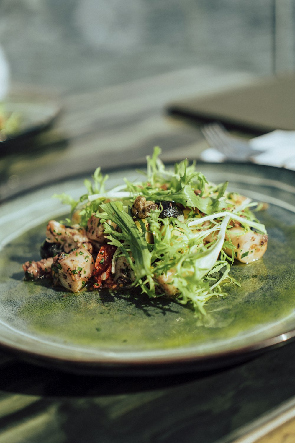 a plate of food that is sitting on a table