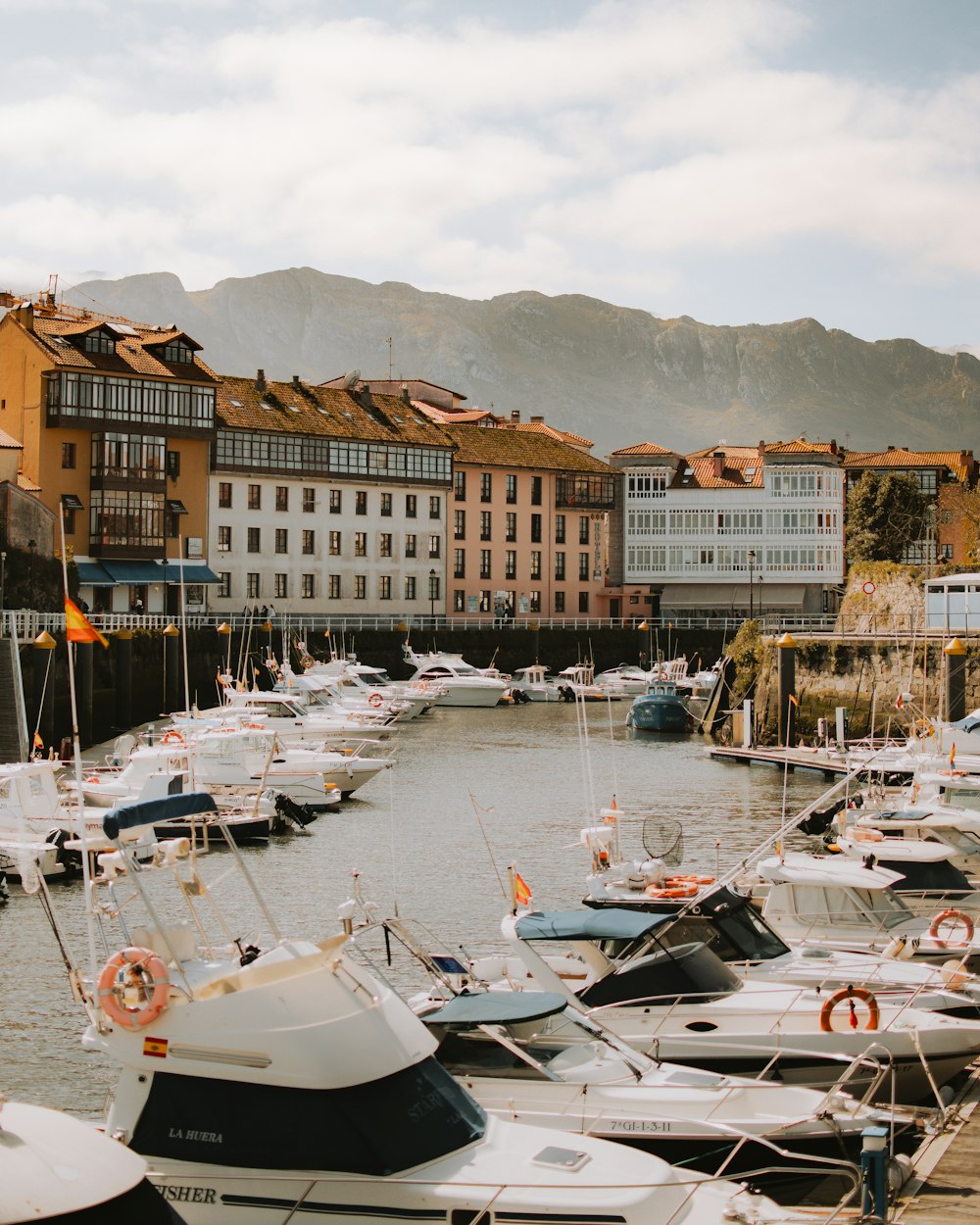 a harbor filled with lots of white boats