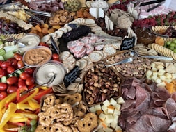 a table filled with lots of different types of food