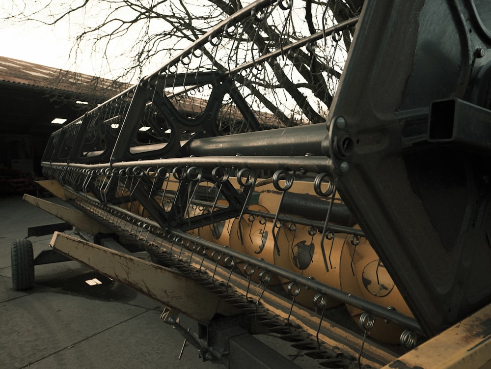 a close up of a large metal object