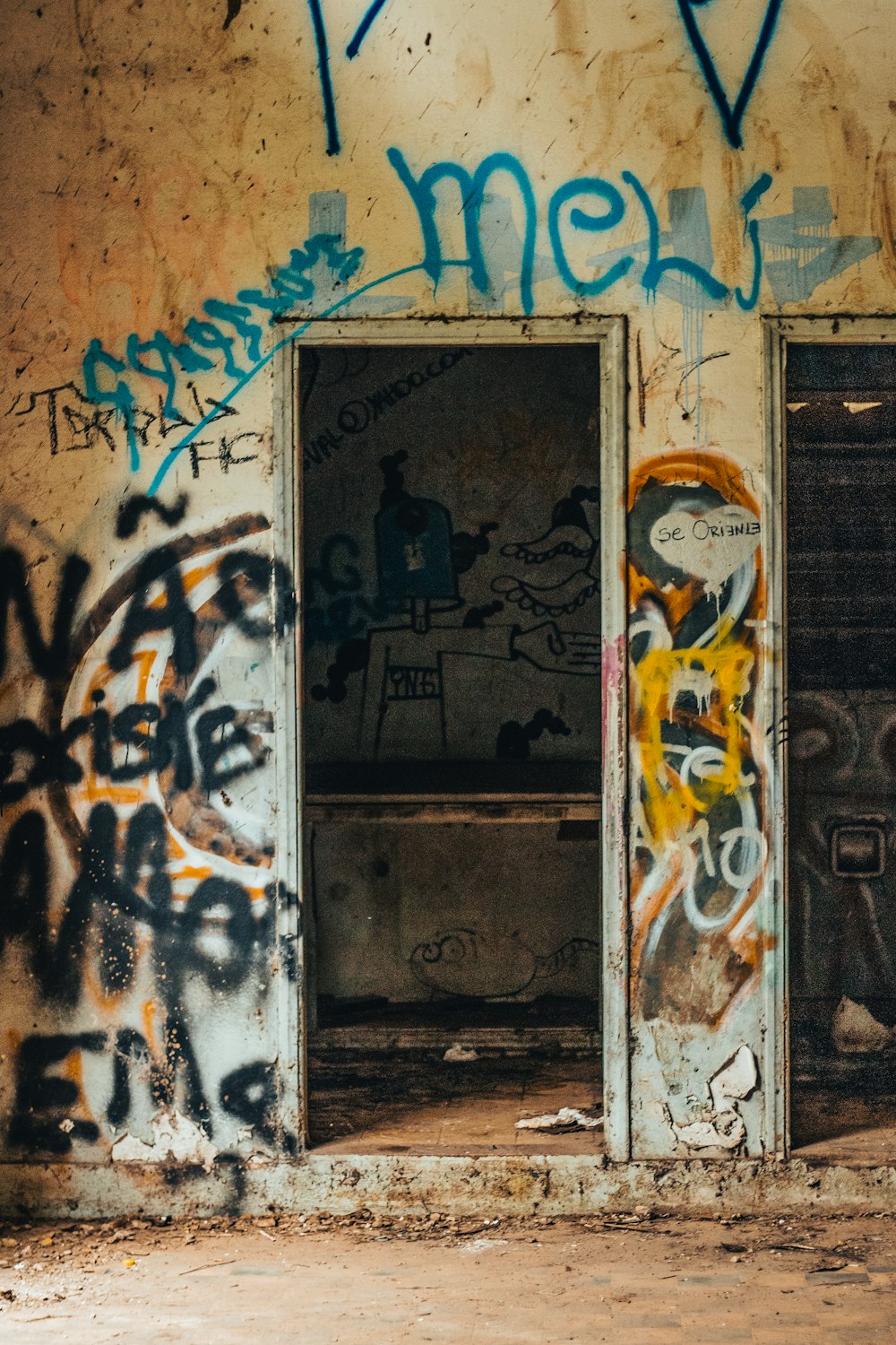 a door that has some graffiti on it