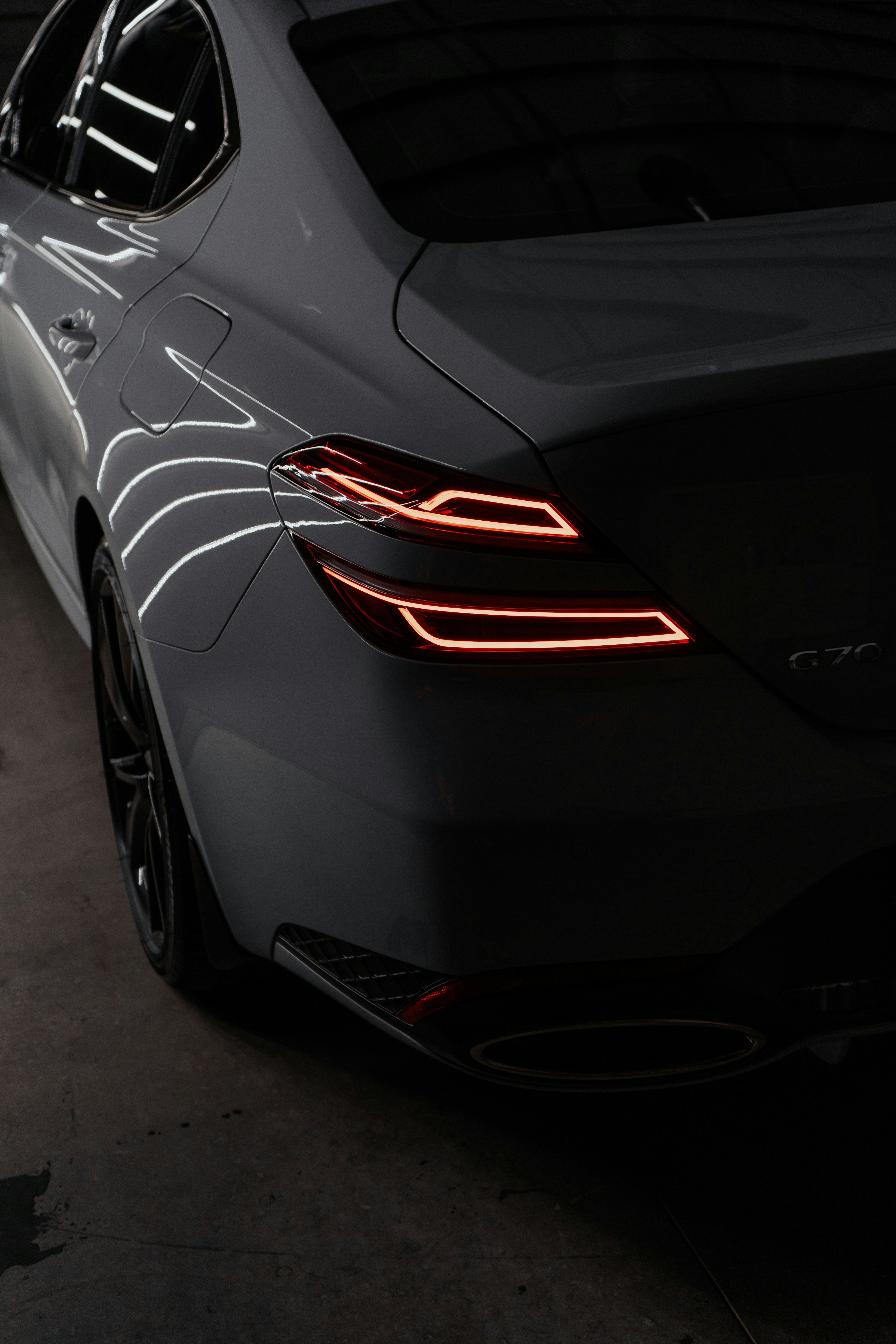 Rear lighting detail on a premium vehicle after professional installation