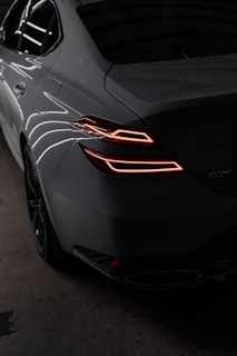 a car that is parked in a garage