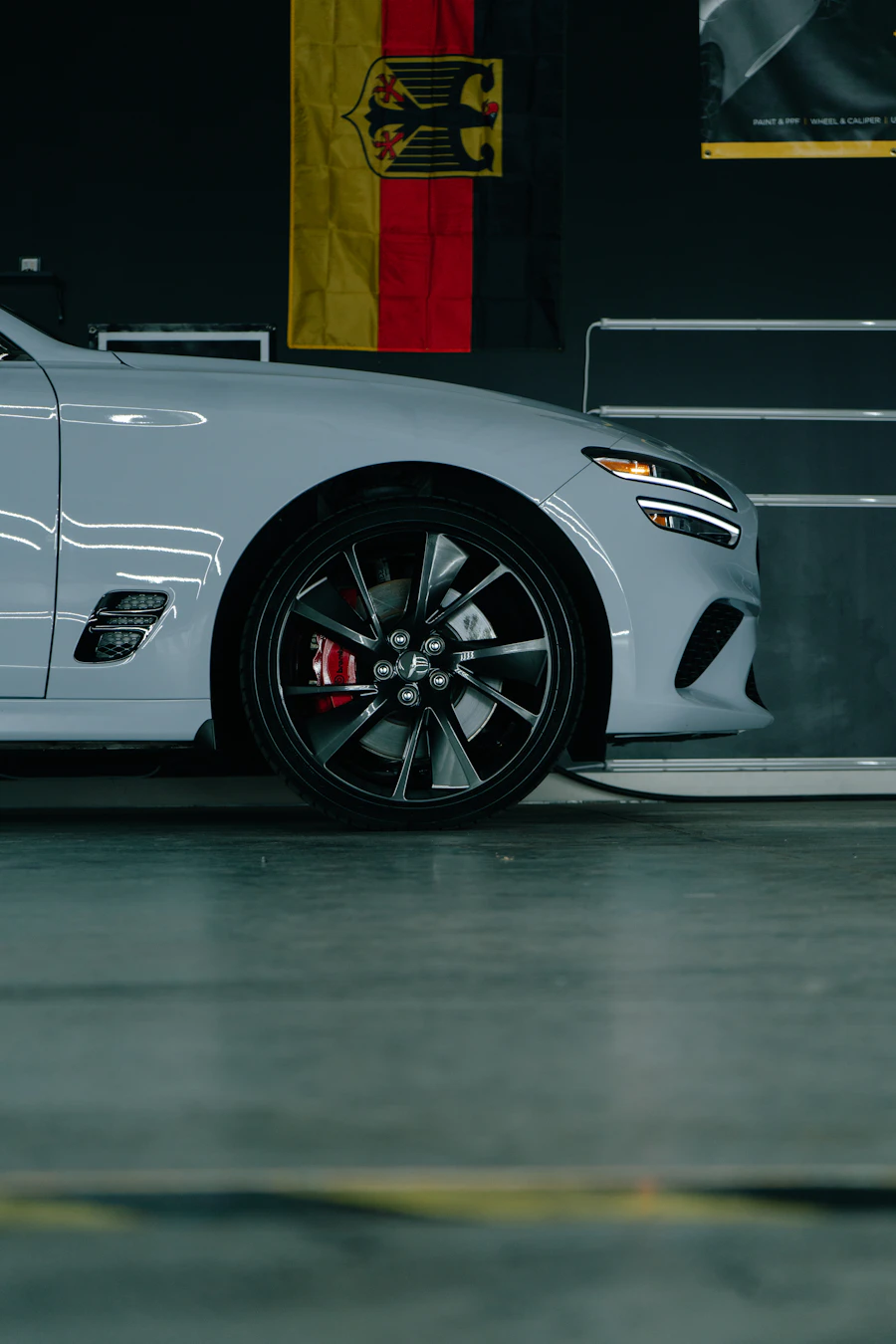 Sports car protected paintwork
