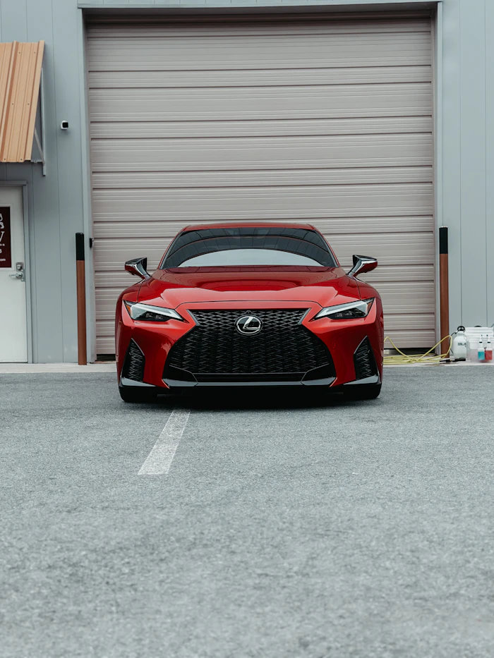 Ceramic coated red sports car finish