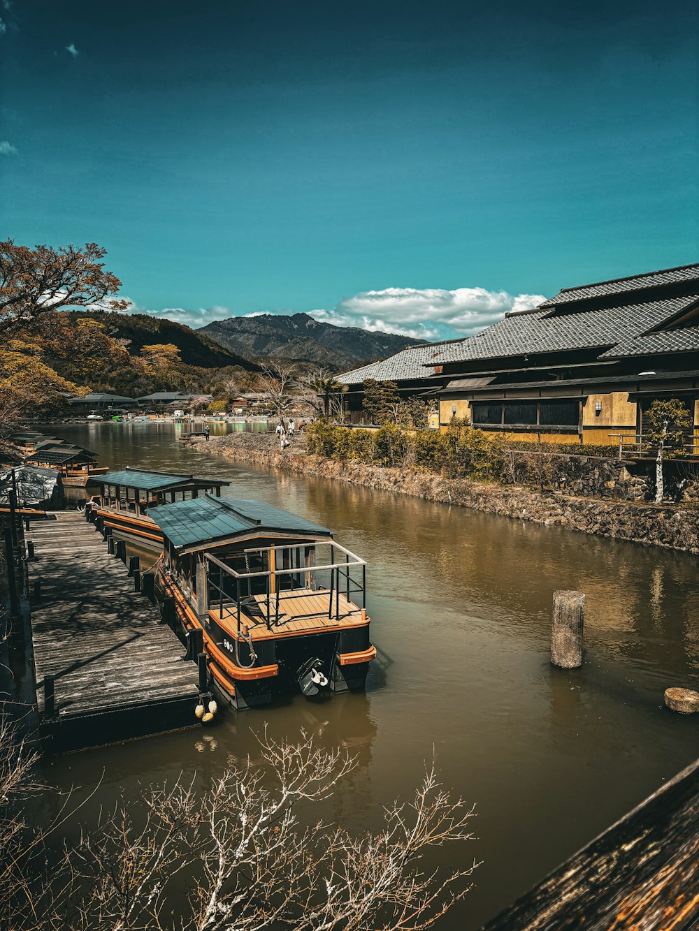 a boat that is sitting in the water