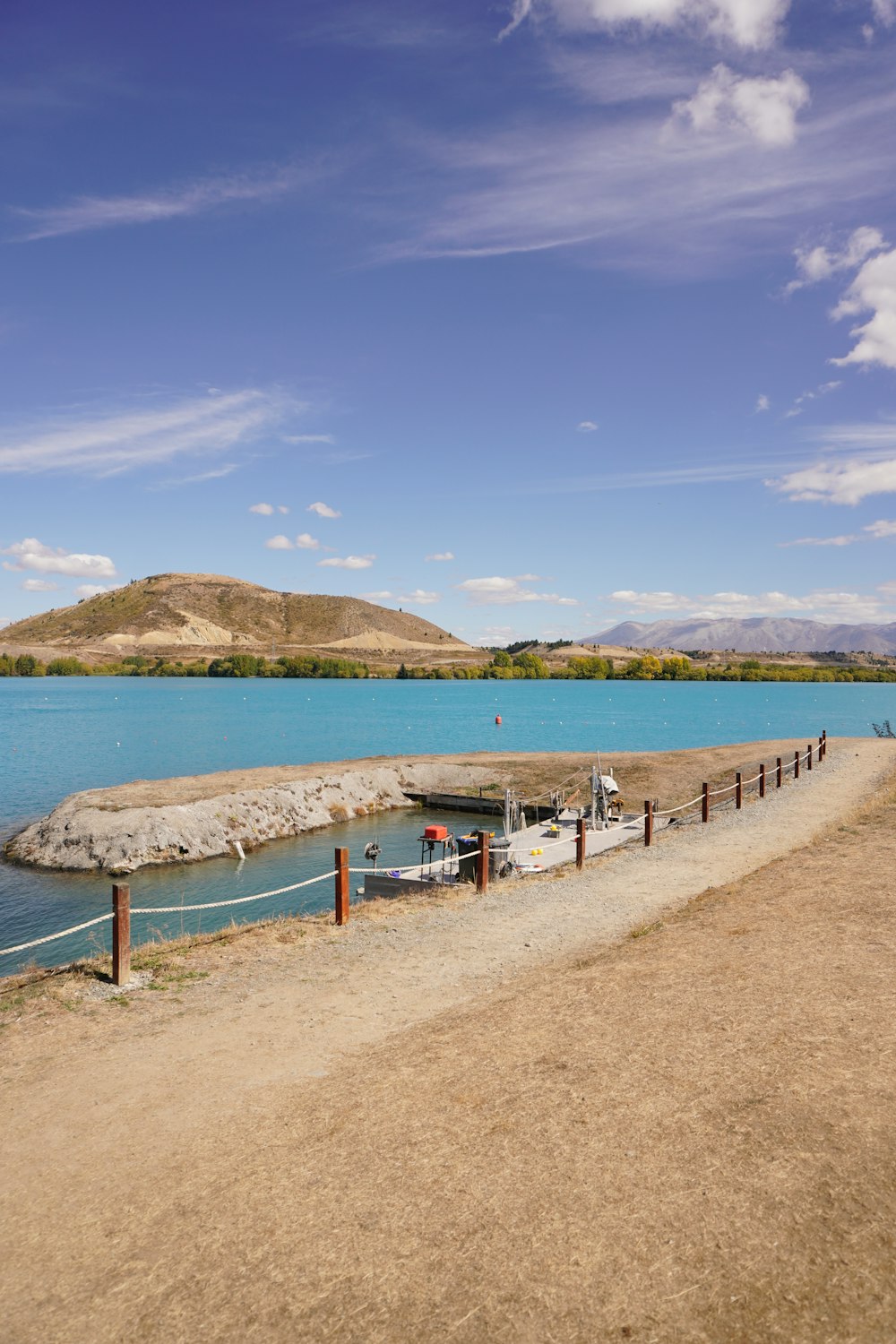 a body of water with a boat in it