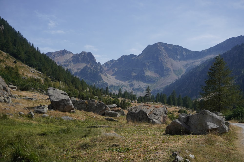 a dirt road in the middle of a mountain range