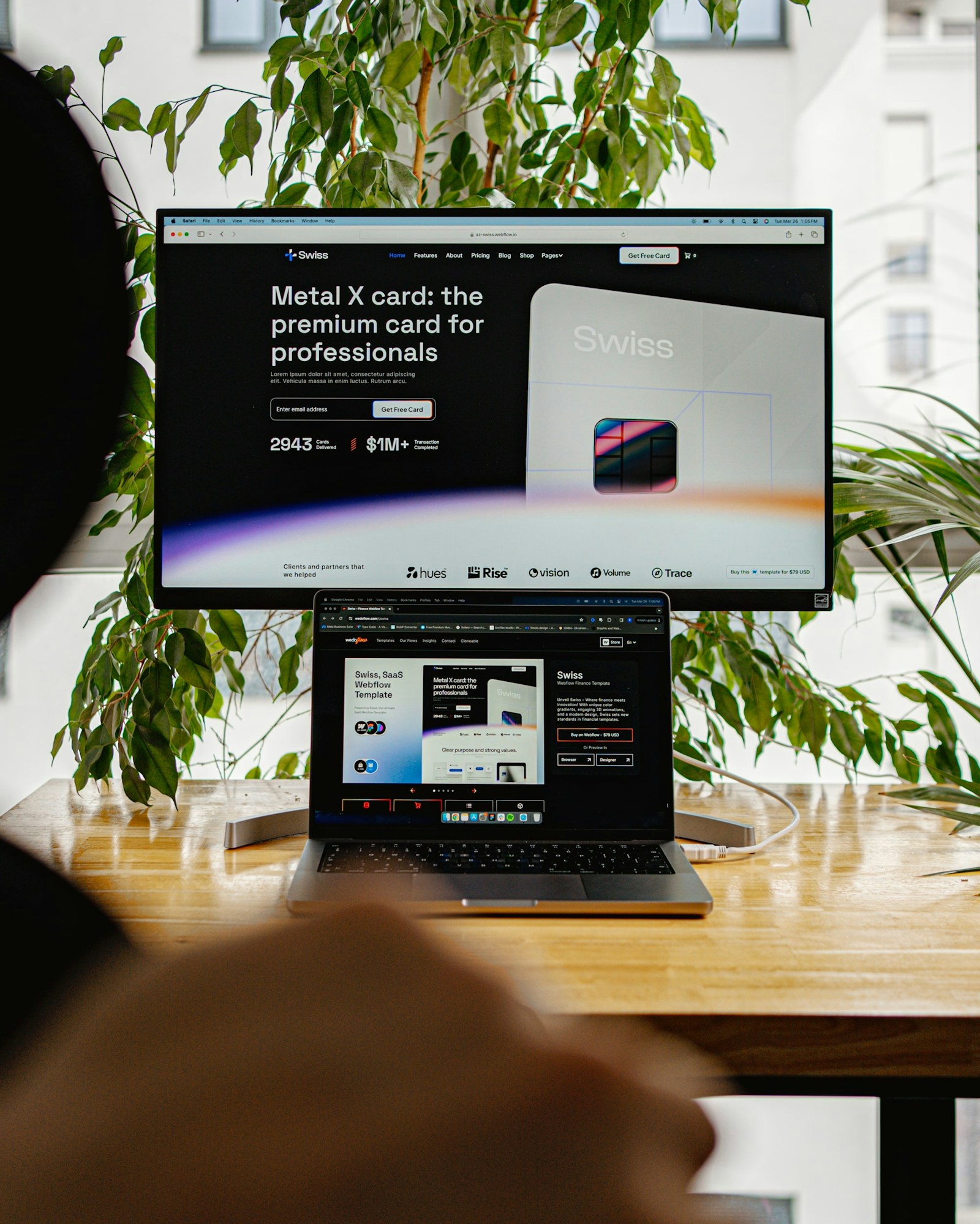 Web designer working in a modern home office