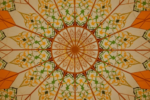 a close up of an umbrella with a pattern on it