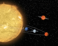 an artist's rendering of the solar system