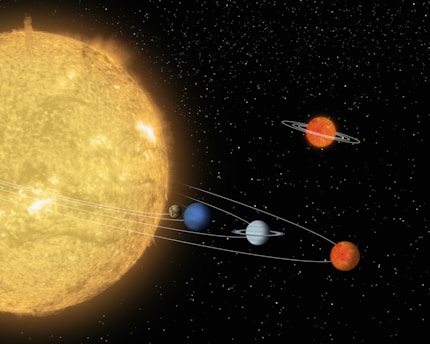 an artist's rendering of the solar system