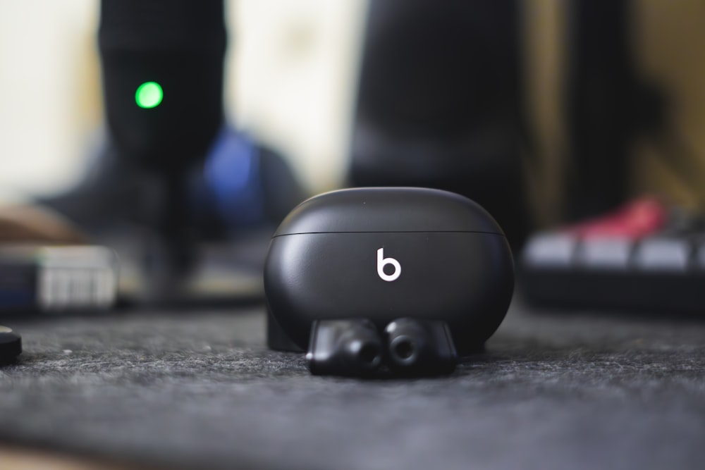 a black device sitting on top of a table