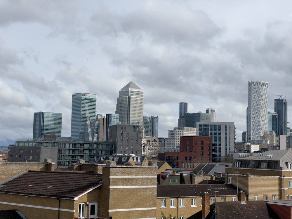 a view of a city with tall buildings