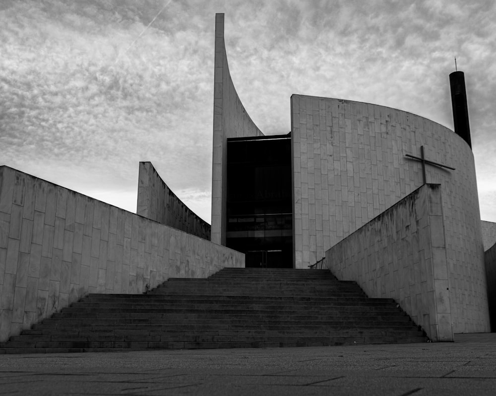 a black and white photo of a church