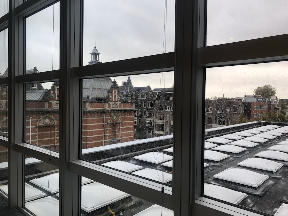 a view of a city from a window