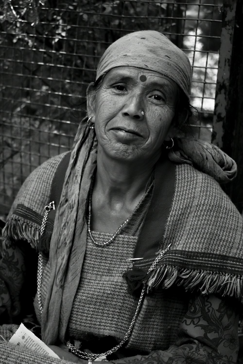 a black and white photo of a woman