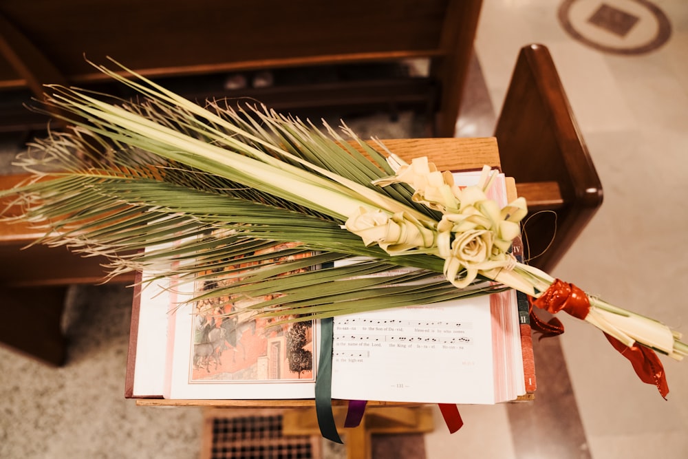 a bouquet of flowers sitting on top of a table