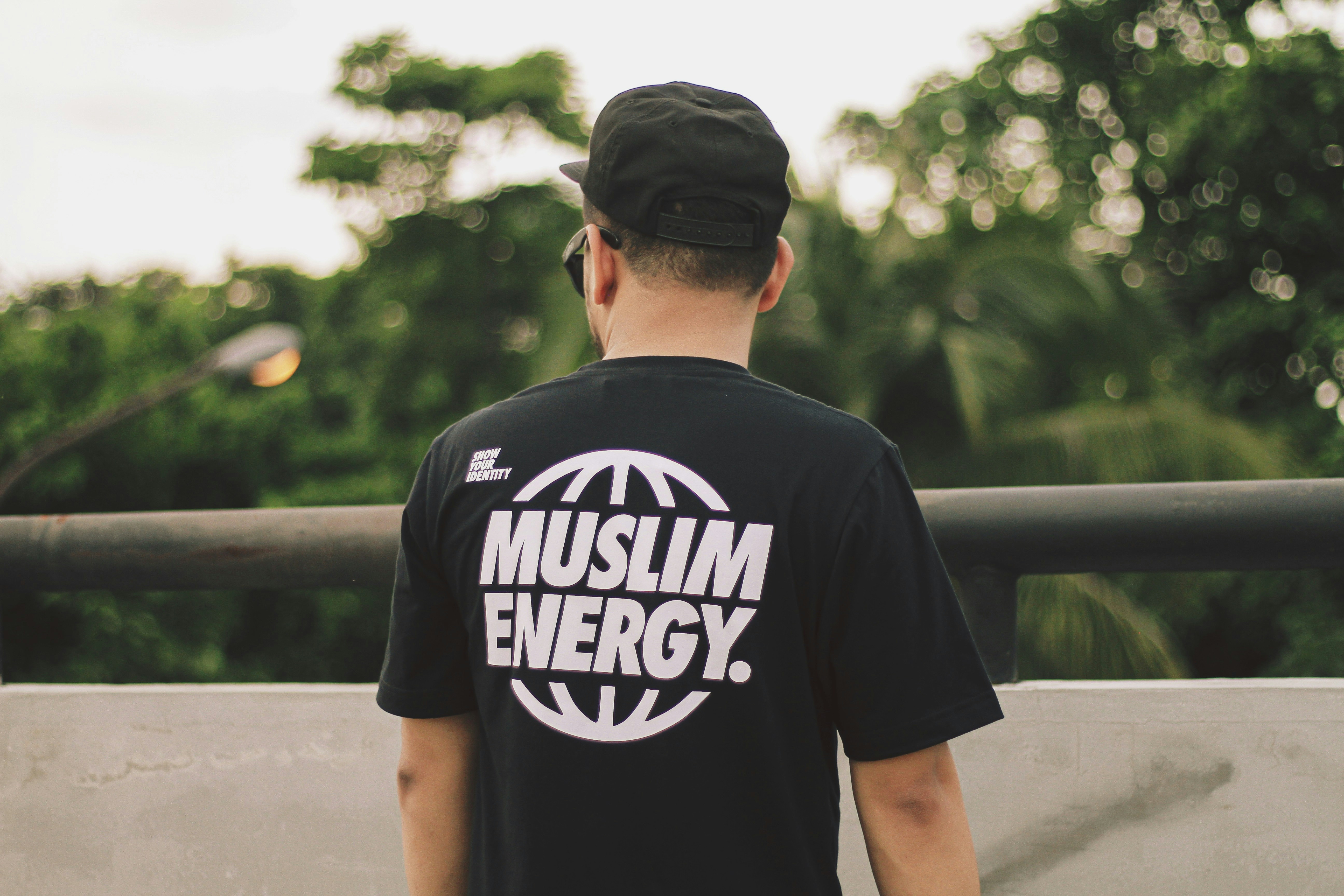Muslim man in black t-shirt