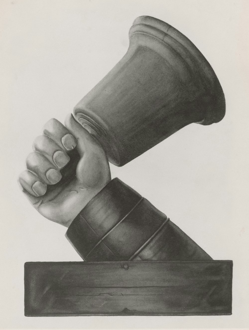 a drawing of a hand holding a megaphone