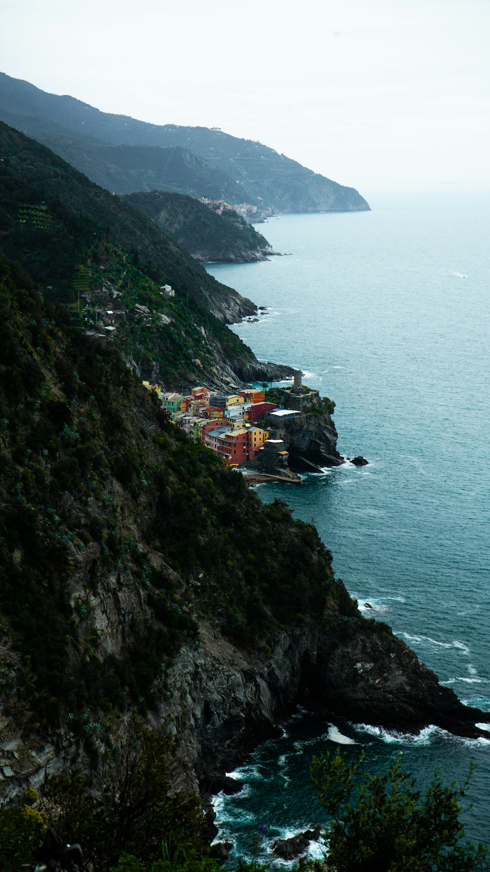 a view of the ocean from a cliff