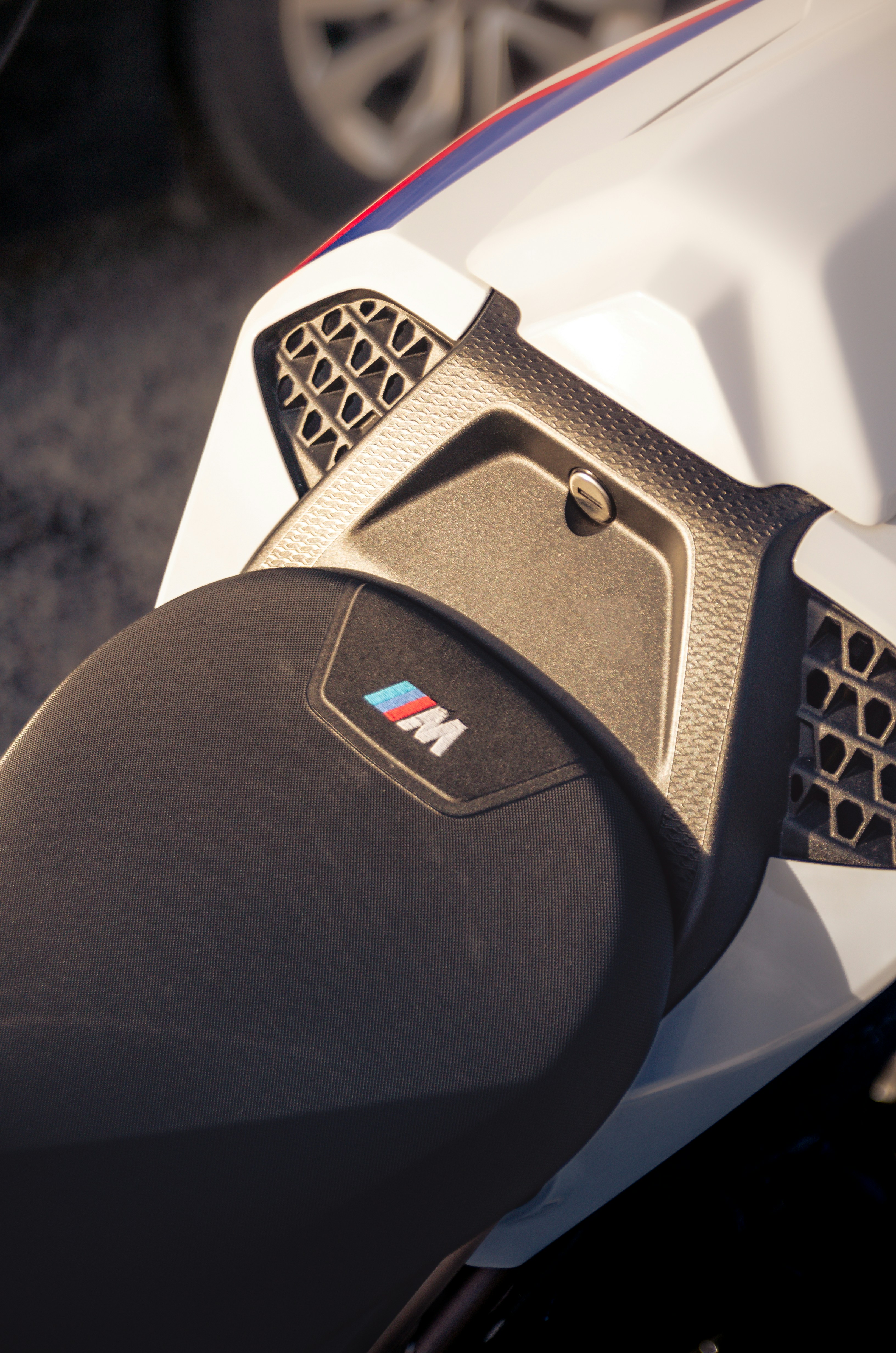 a close up of a motorcycle's handlebars