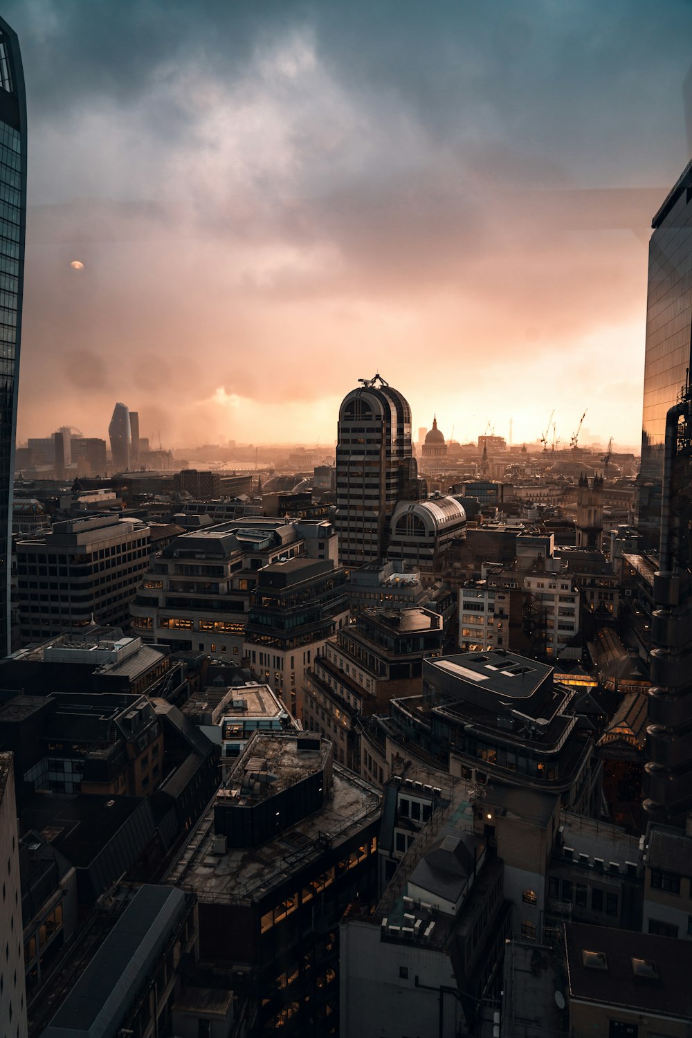 a view of a city from a high rise