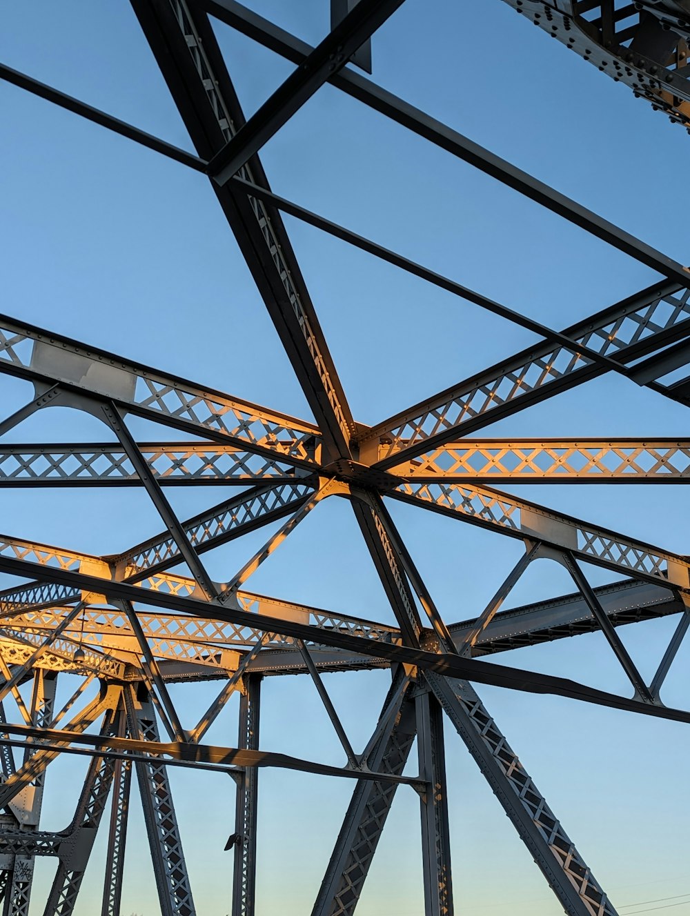 a view of a metal structure from below