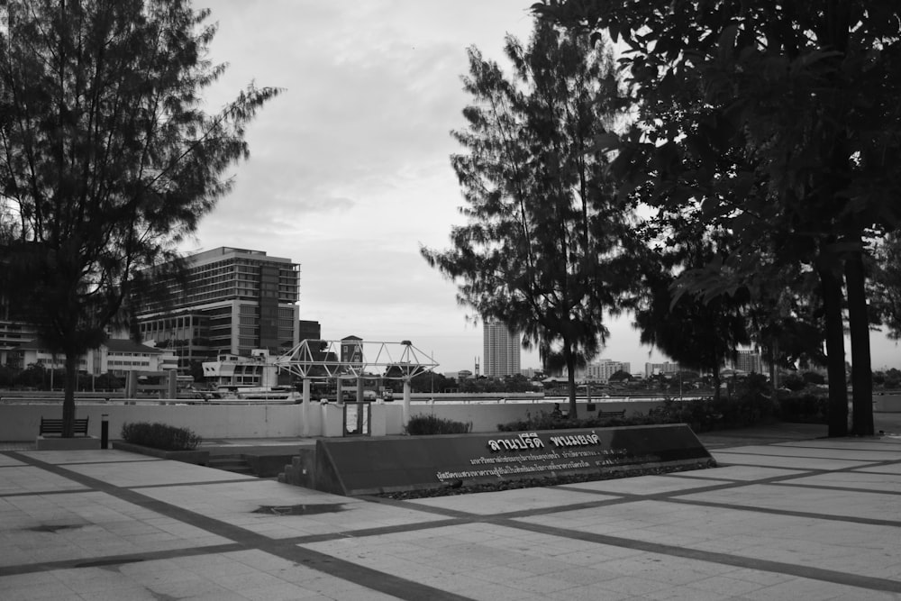 a black and white photo of a skate park