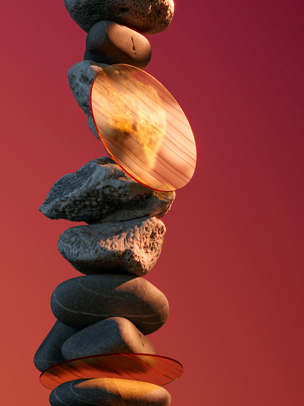 a stack of rocks sitting on top of each other