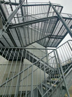 a bunch of stairs that are next to a building