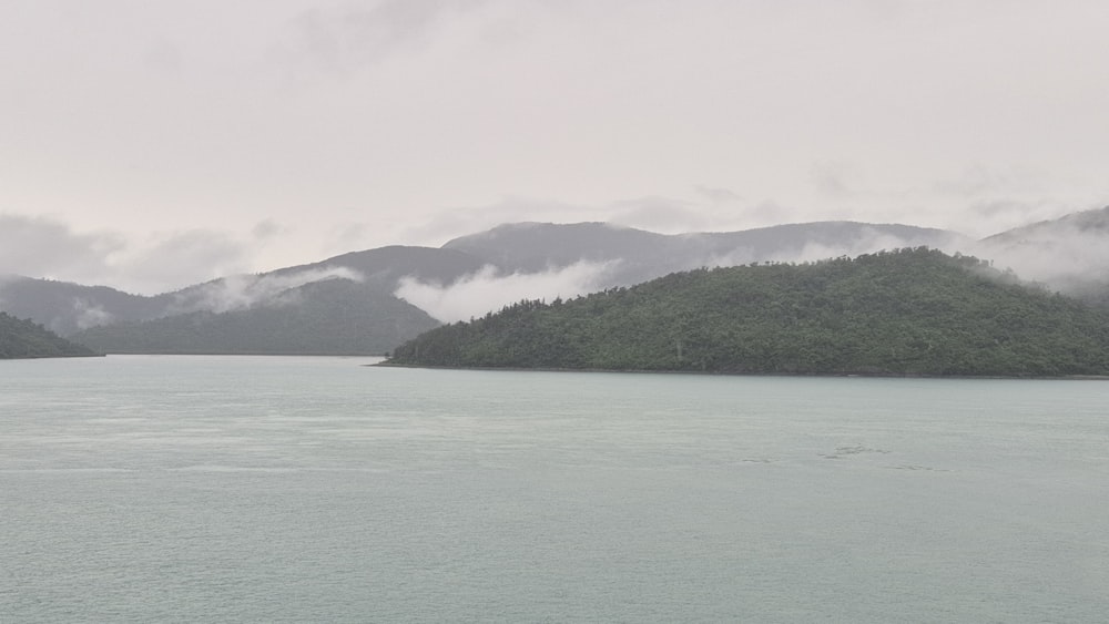 a large body of water surrounded by mountains